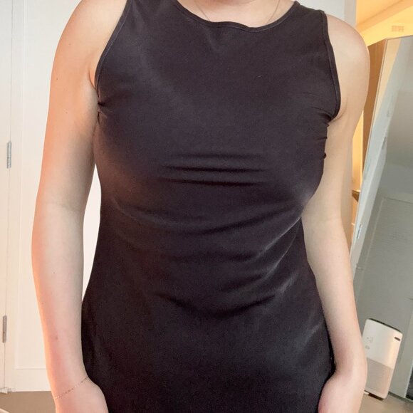 Mod Ref - Brown Silk Shift Maxi Dress (Size M) - Picture 3 of 6